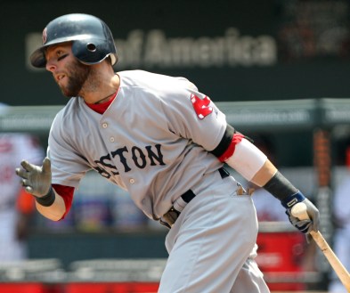 Boston Red Sox second baseman Dustin Pedroia (15)