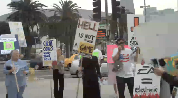 Staging a protest to market a video game: “Just say Infer-NO!” 